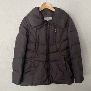 Marc New York Andrew Marc Grey Brown Down Puffer Jacket Size Medium Large